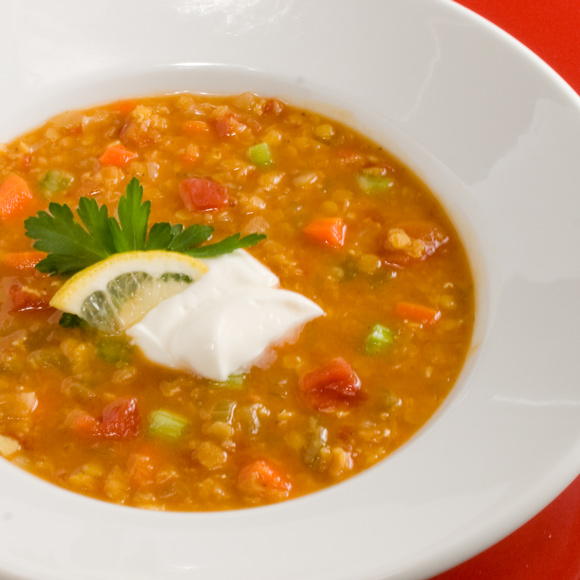 Curried Tomato and Red Lentil Soup