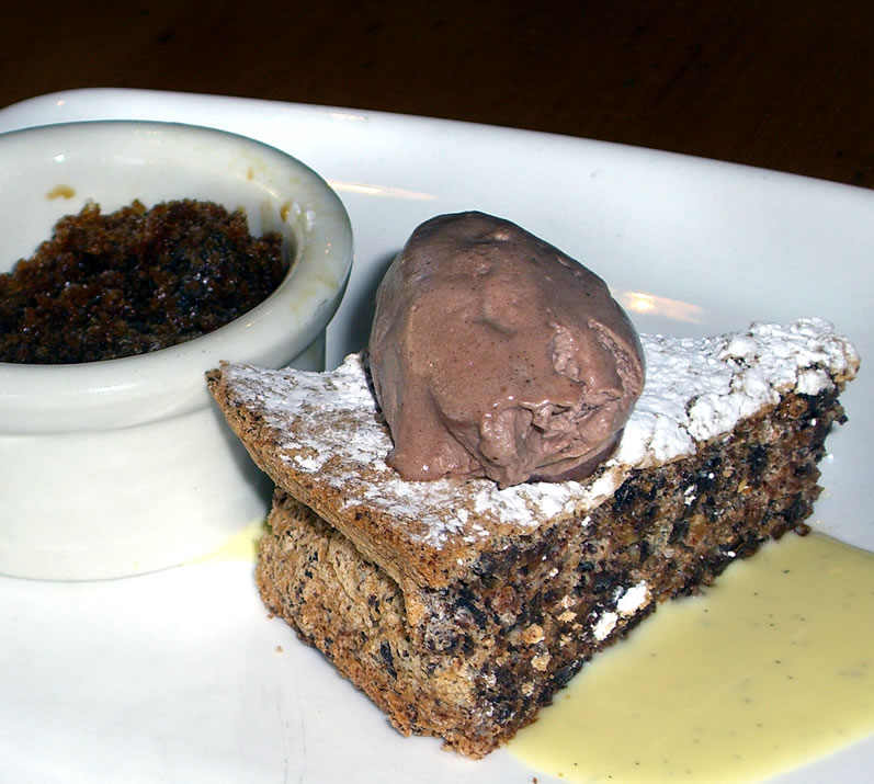 Wildwood's Valrhona 'Manjori' Chocolate Hazelnut Torte with Stumptown Espresso Granita & Cocoa Whipped Cream