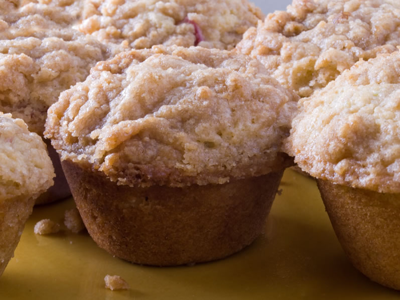 Rhubarb Cardamom Lime Muffins Fresh from the Oven