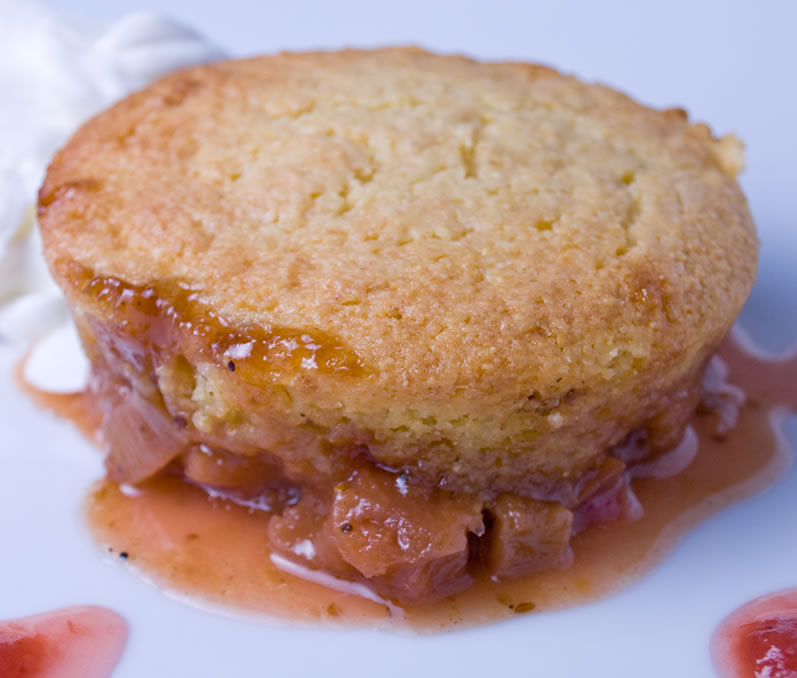 Rhubarb Cornmeal Upside-Down Cake