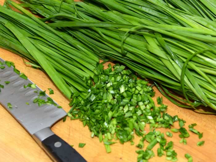 Mincing Fresh Chinese Chives