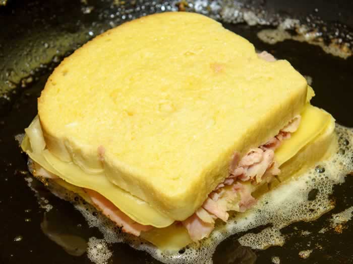 Frying Monte Christo Sandwich
