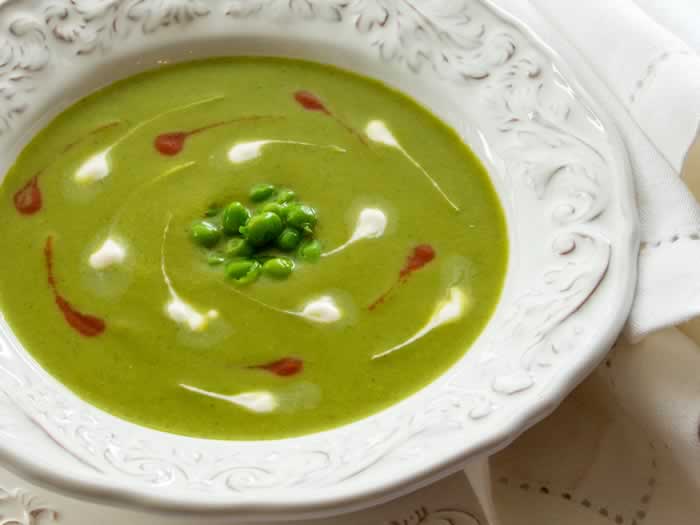 Cold Green Pea Soup (Green Pea Gazpacho)