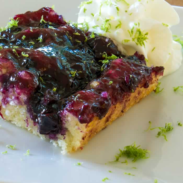 Caramel-Lime Blueberry Pudding Cake Recipe | LunaCafe