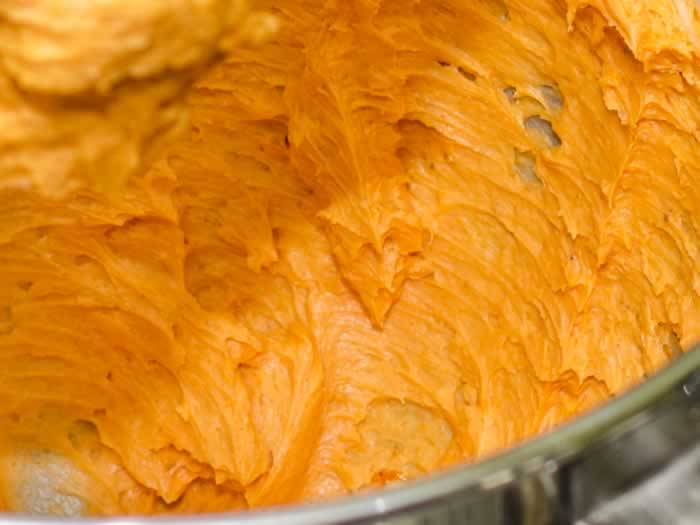 Mixing Orange Pumpkin Spice Cookies