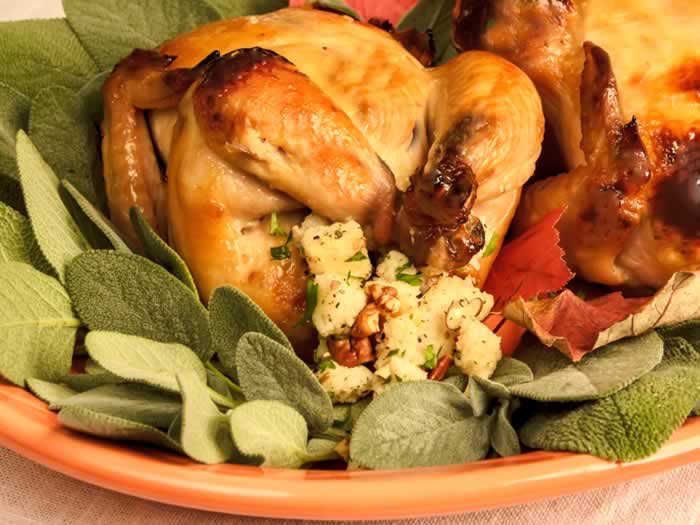 Thanksgiving Recipe Roundup: Spiced Apple Cider Brined Roast Cornish Game Hens  