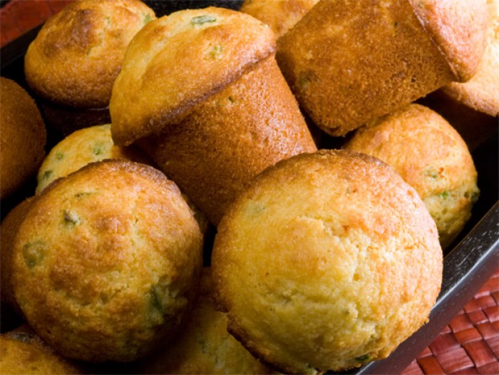Basket of Aunt Elfred's Corn Bread Muffins