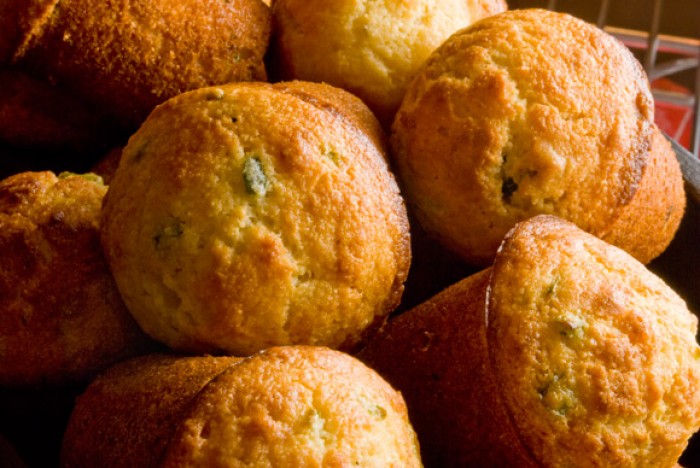 Closeup of Aunt Elfred's Corn Bread Muffins